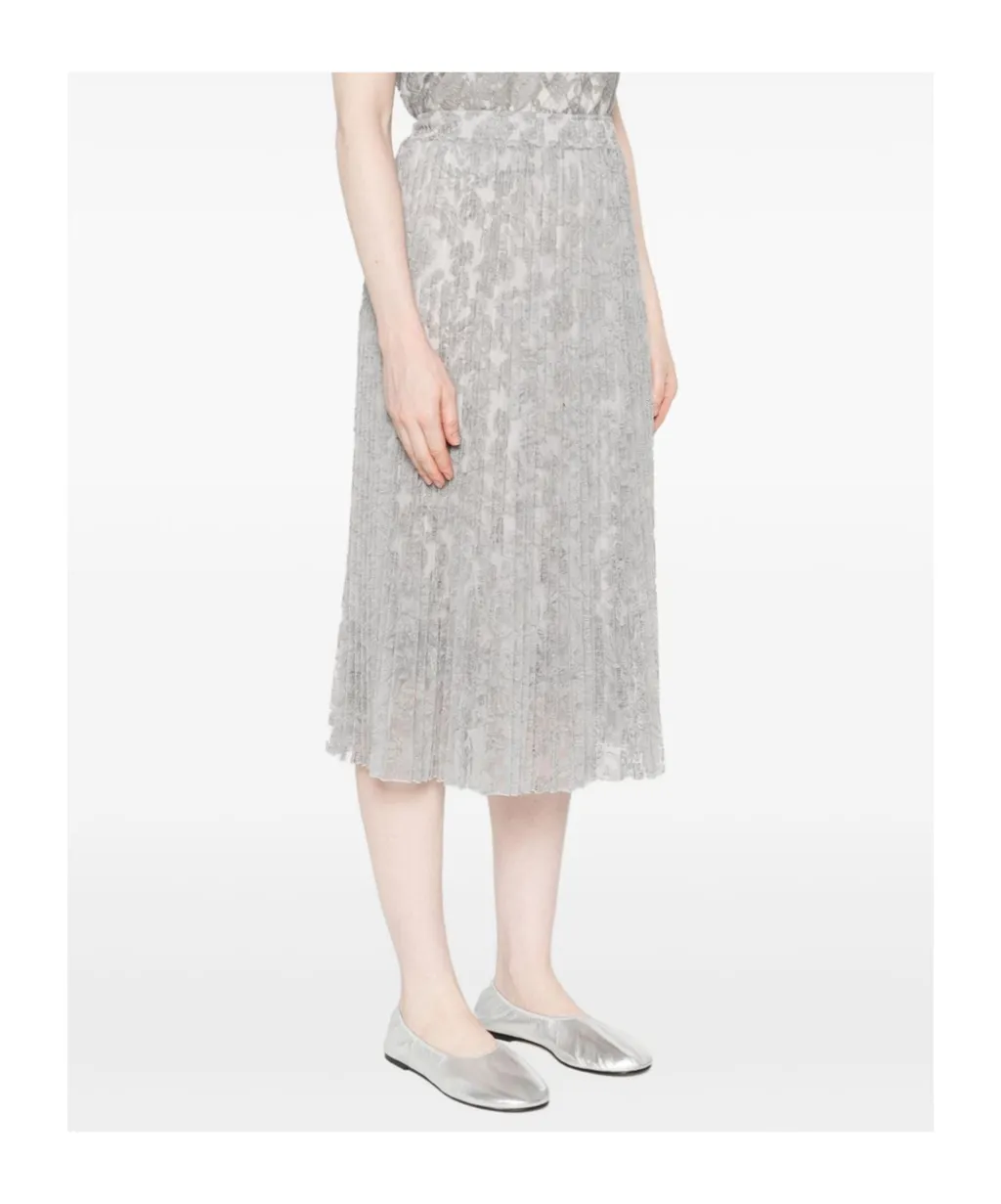 Floral Midi Pleated Skirt