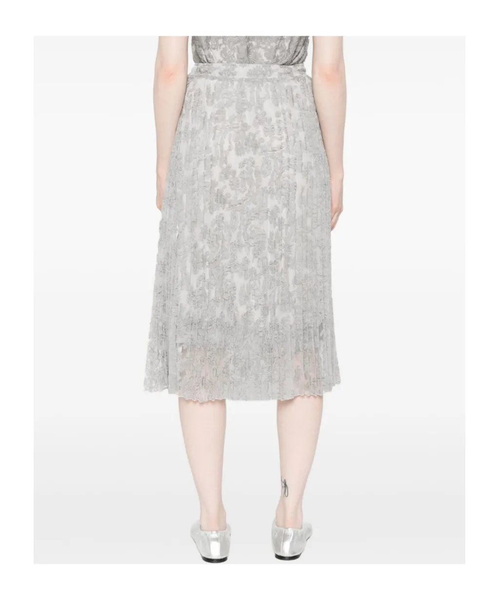 Floral Midi Pleated Skirt