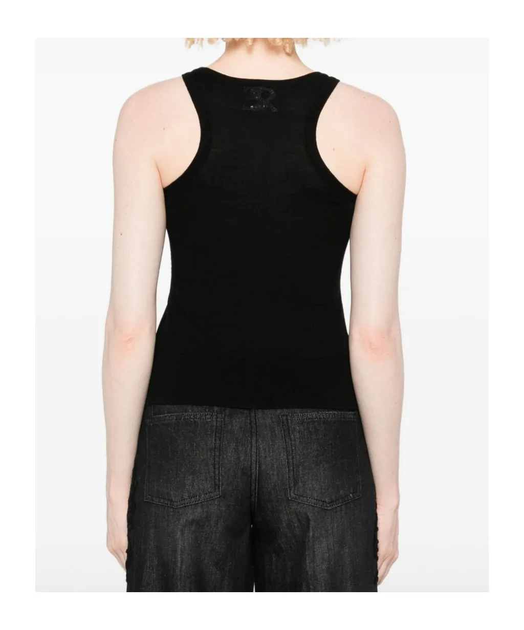 Floral-Embroidery Sleeveless Vest