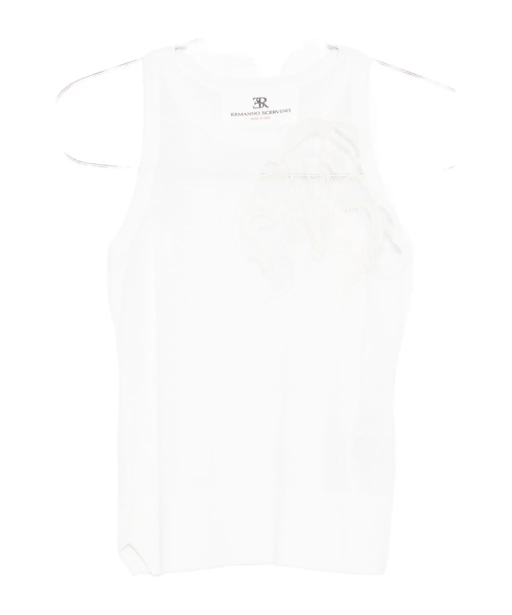Lace-Embellished Tank Top