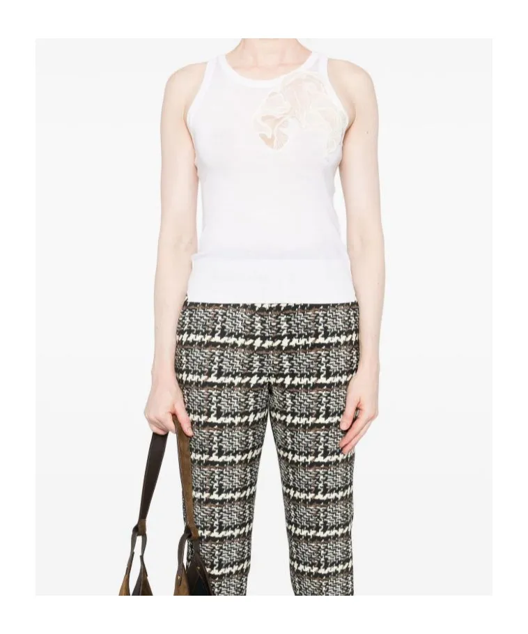 Lace-Embellished Tank Top