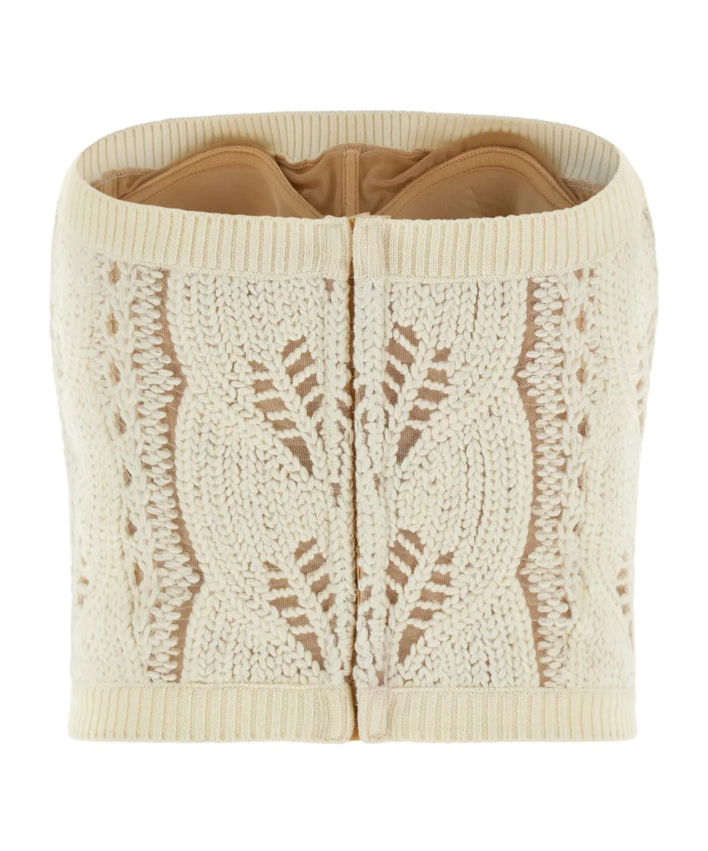 Off-The Shoulder Knitted Tricot Top