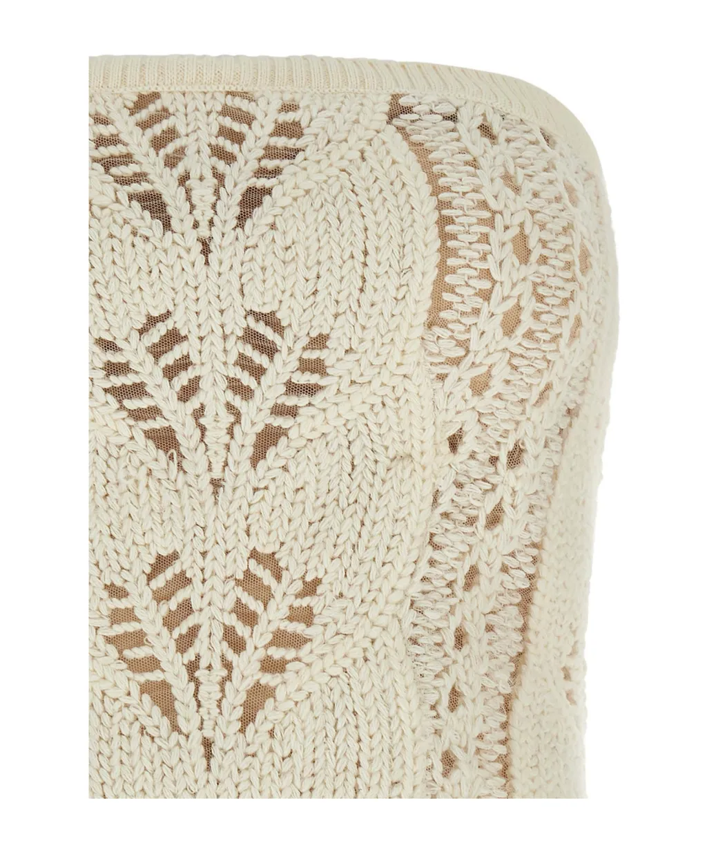 Off-The Shoulder Knitted Tricot Top