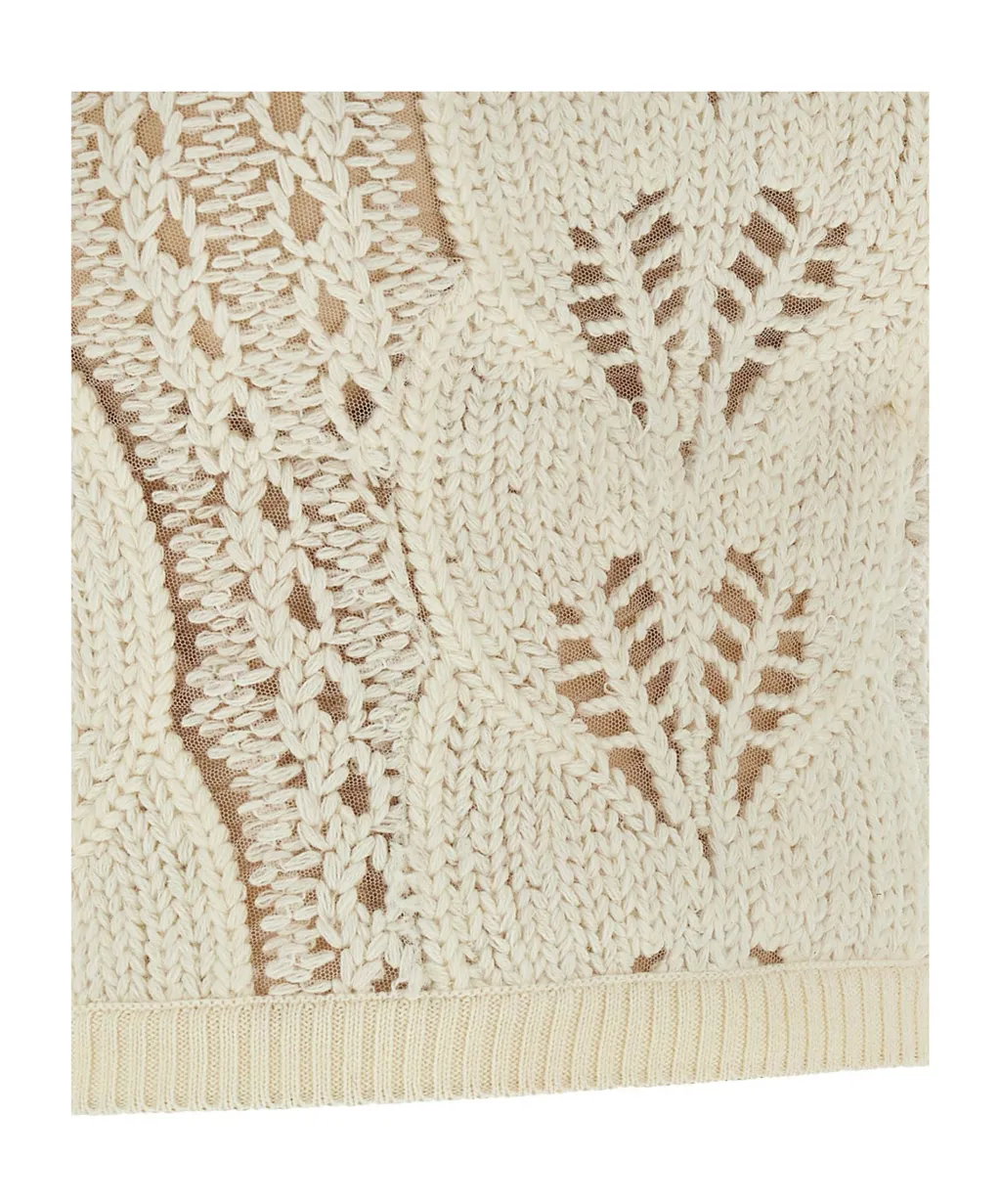 Off-The Shoulder Knitted Tricot Top