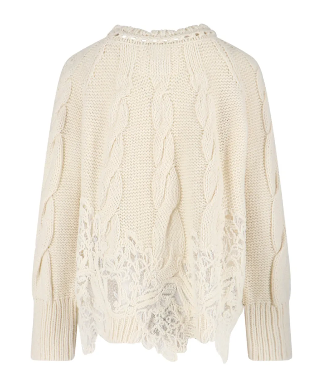Braided Lace-Panel Jumper