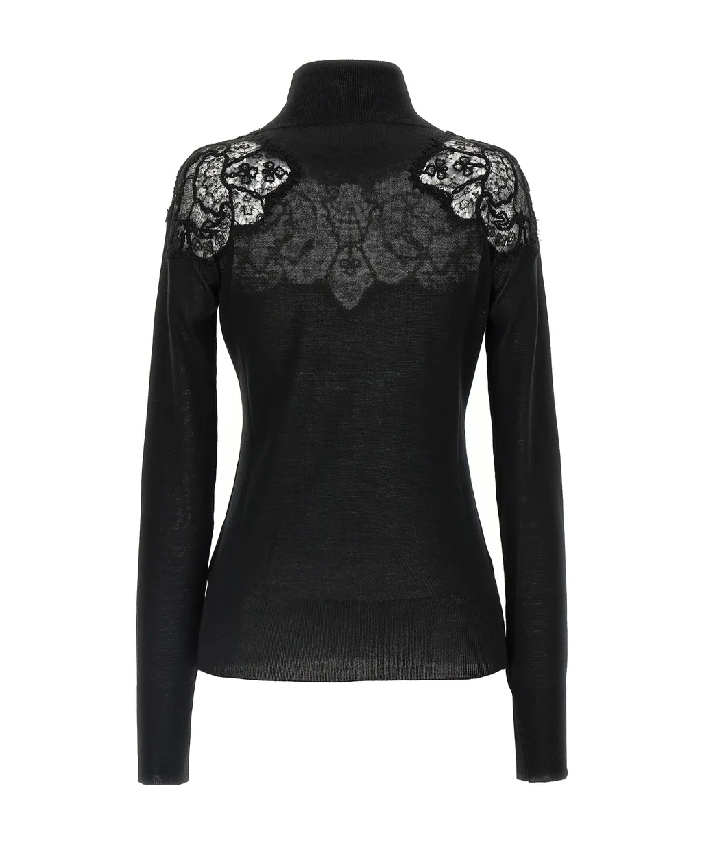 High Neck Lace Detailed Jumper