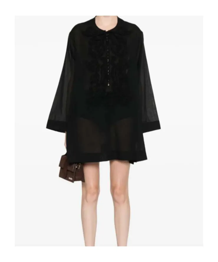 Patch-Detail Mini Dress
