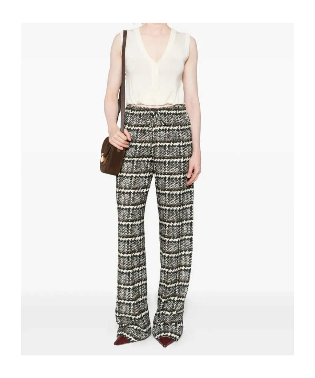 Check & Plaid-Pattern Trousers