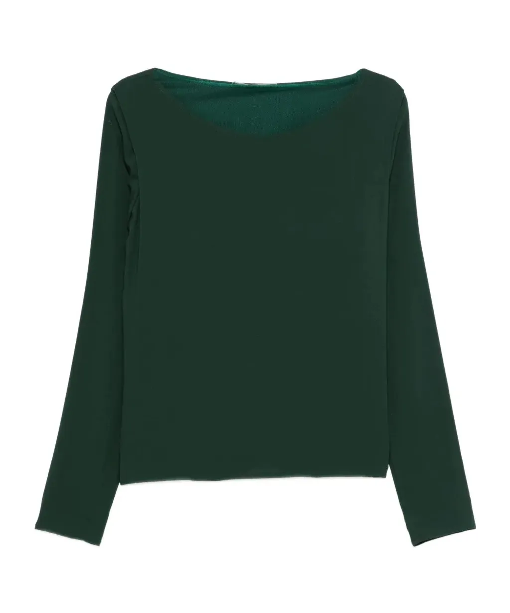 Long-Sleeve Boat-Neck Top