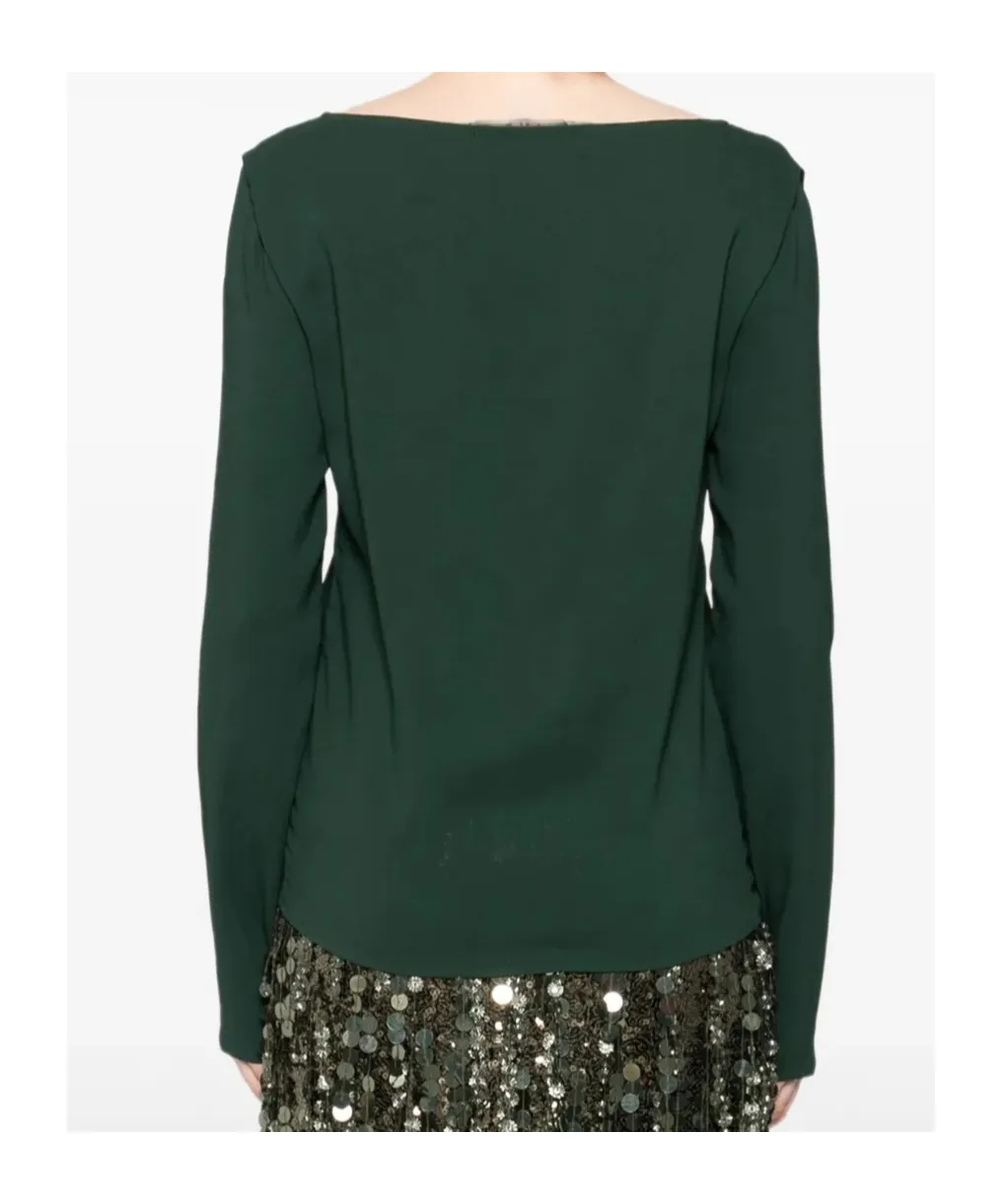 Long-Sleeve Boat-Neck Top