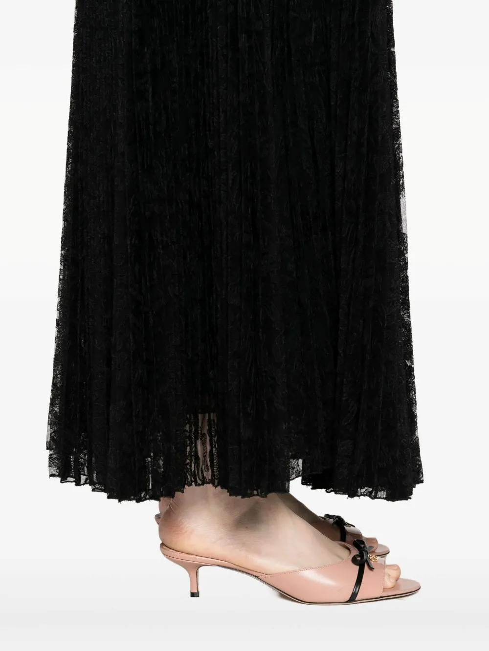 Lace Pleated Maxi Skirt