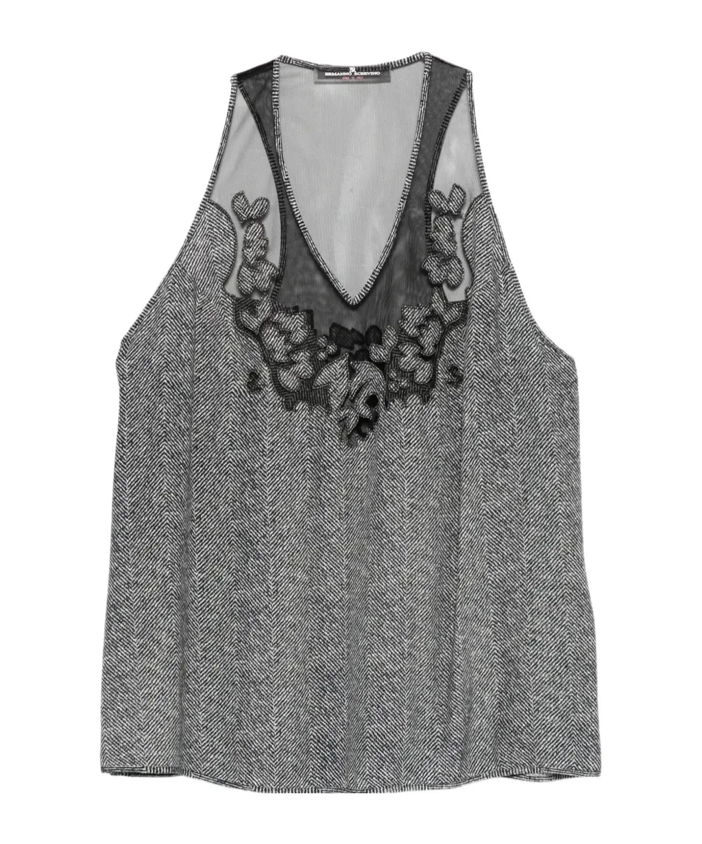 Herringbone Embroidered Top