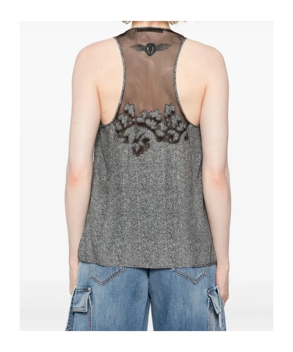 Herringbone Embroidered Top