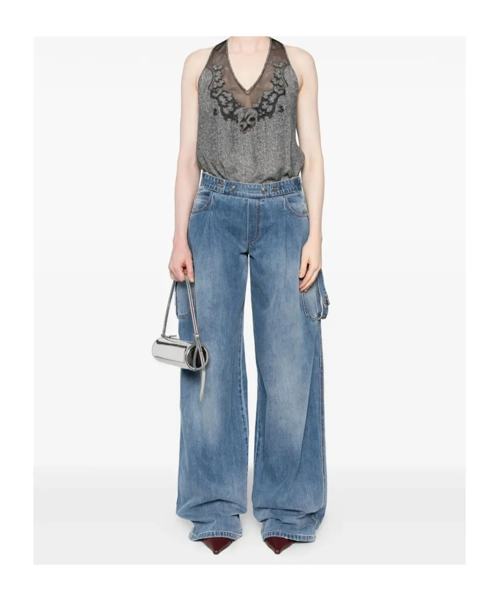 Herringbone Embroidered Top