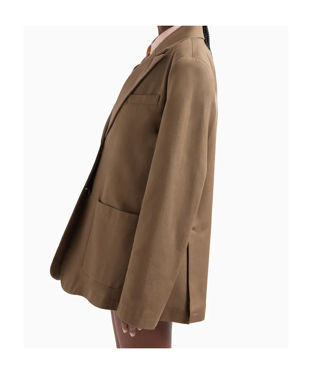 Gabardine-Weave Blazer