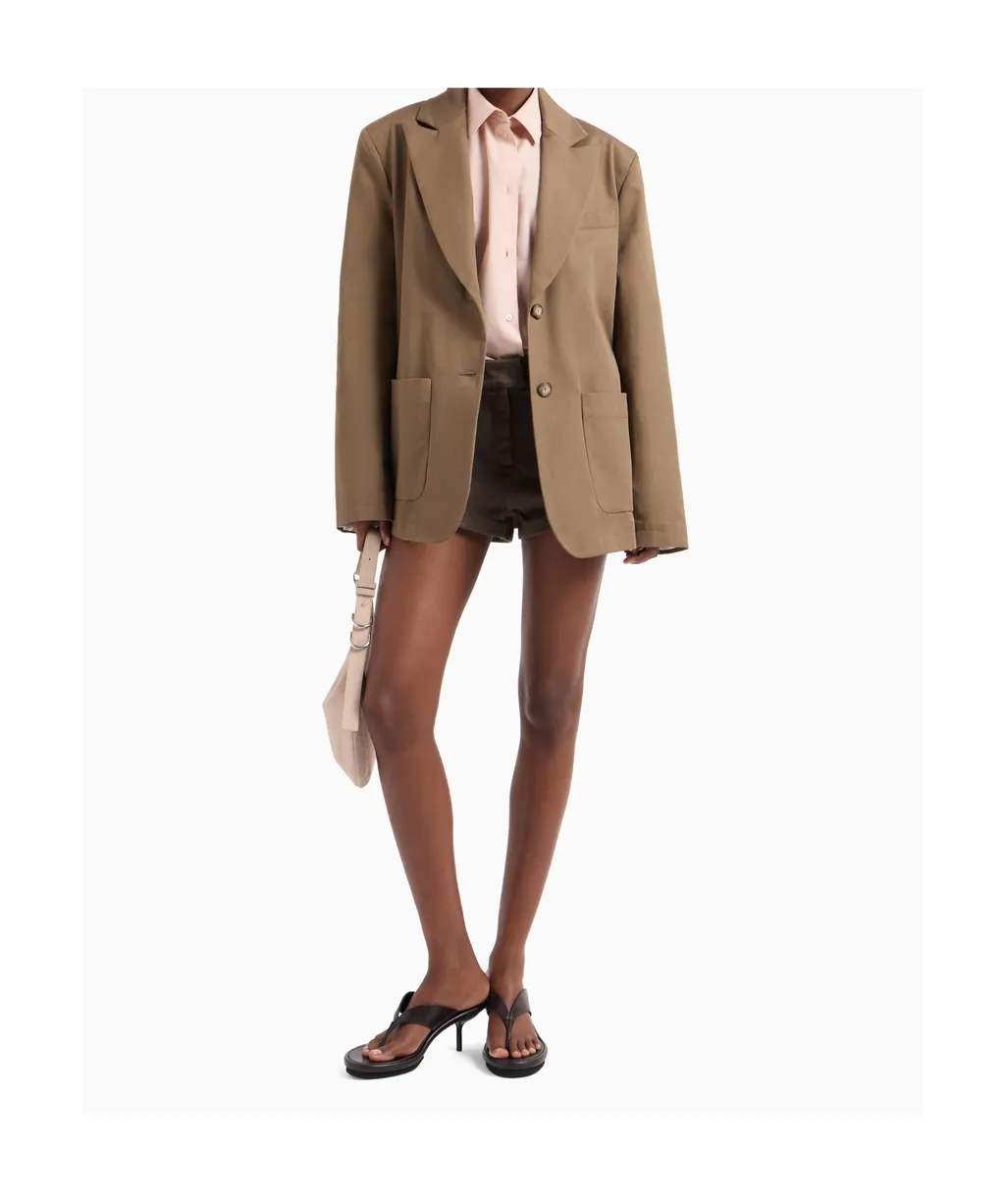 Gabardine-Weave Blazer