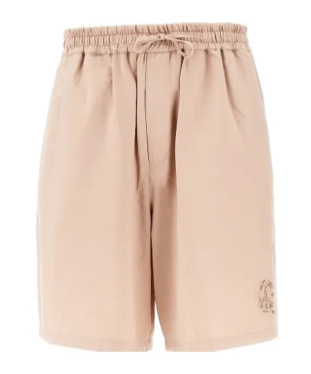 Peace Sign-Motif Drawstring Shorts