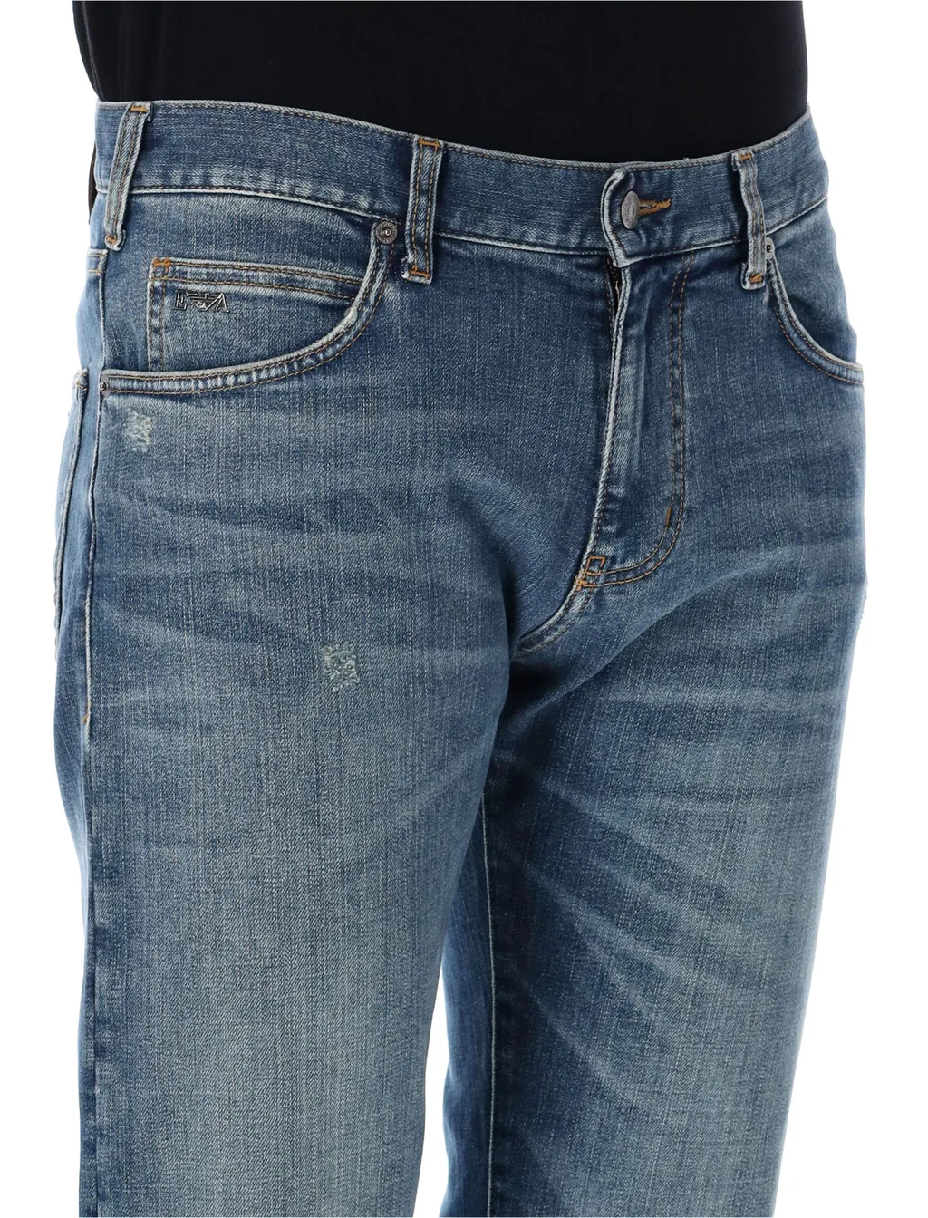 Logo Patch Straight-Leg Jeans
