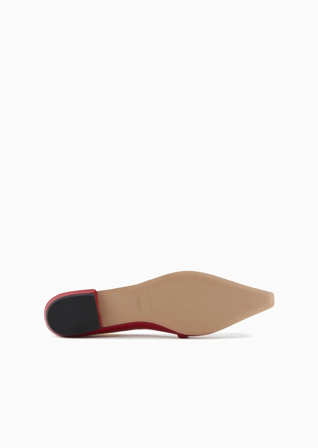 Eagle-Plate Leather Ballerina Shoes