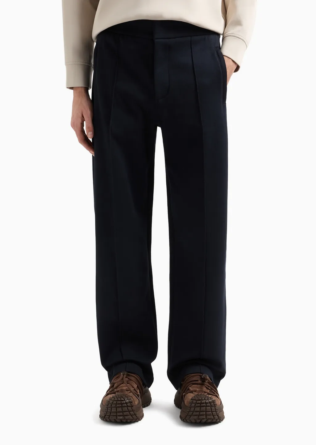 Straight-Leg Twill Trousers