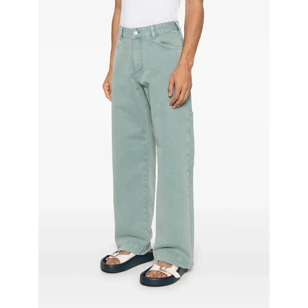 Button Detailed Straight Leg Pants