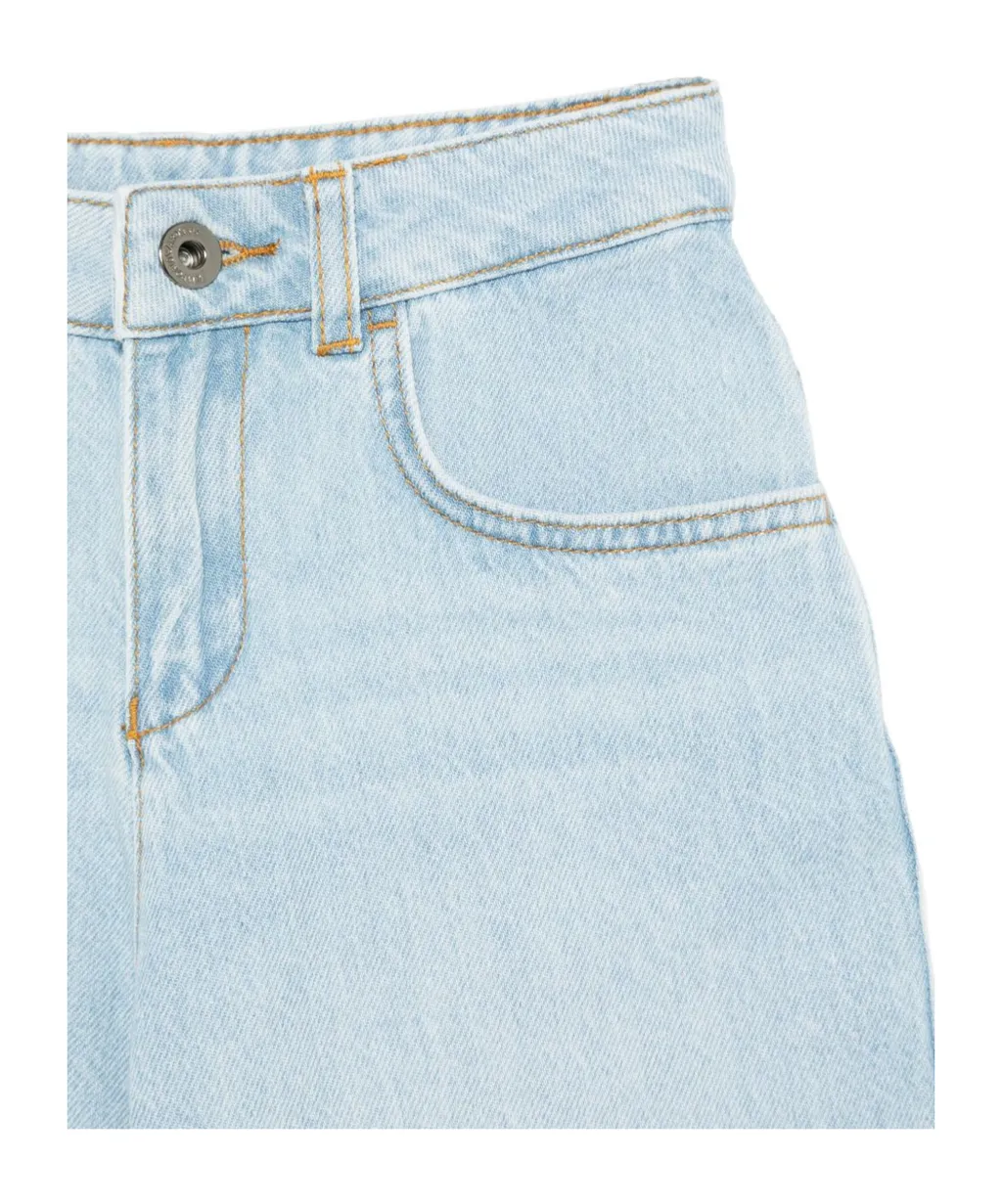Logo-Plaque Denim Shorts