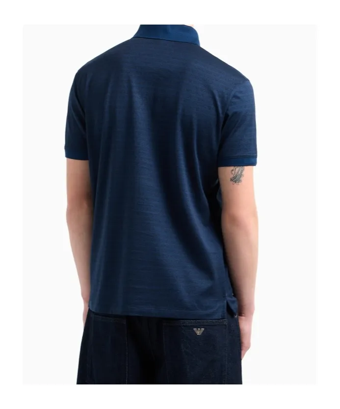 All-Over Jacquard Lettering Jersey Polo Shirt