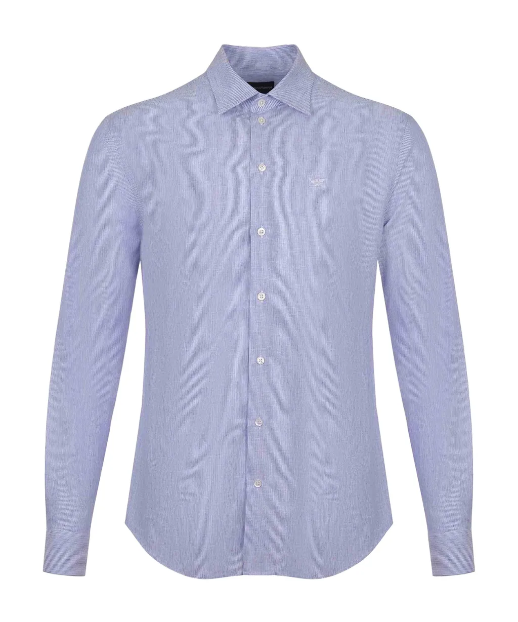 Logo Embroidered Striped Shirt