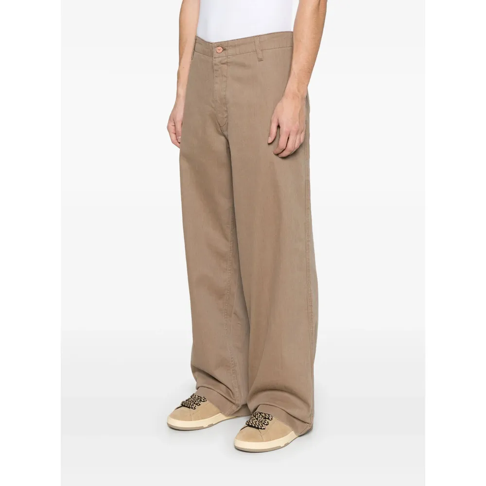 Logo Patch Straight Leg Pants