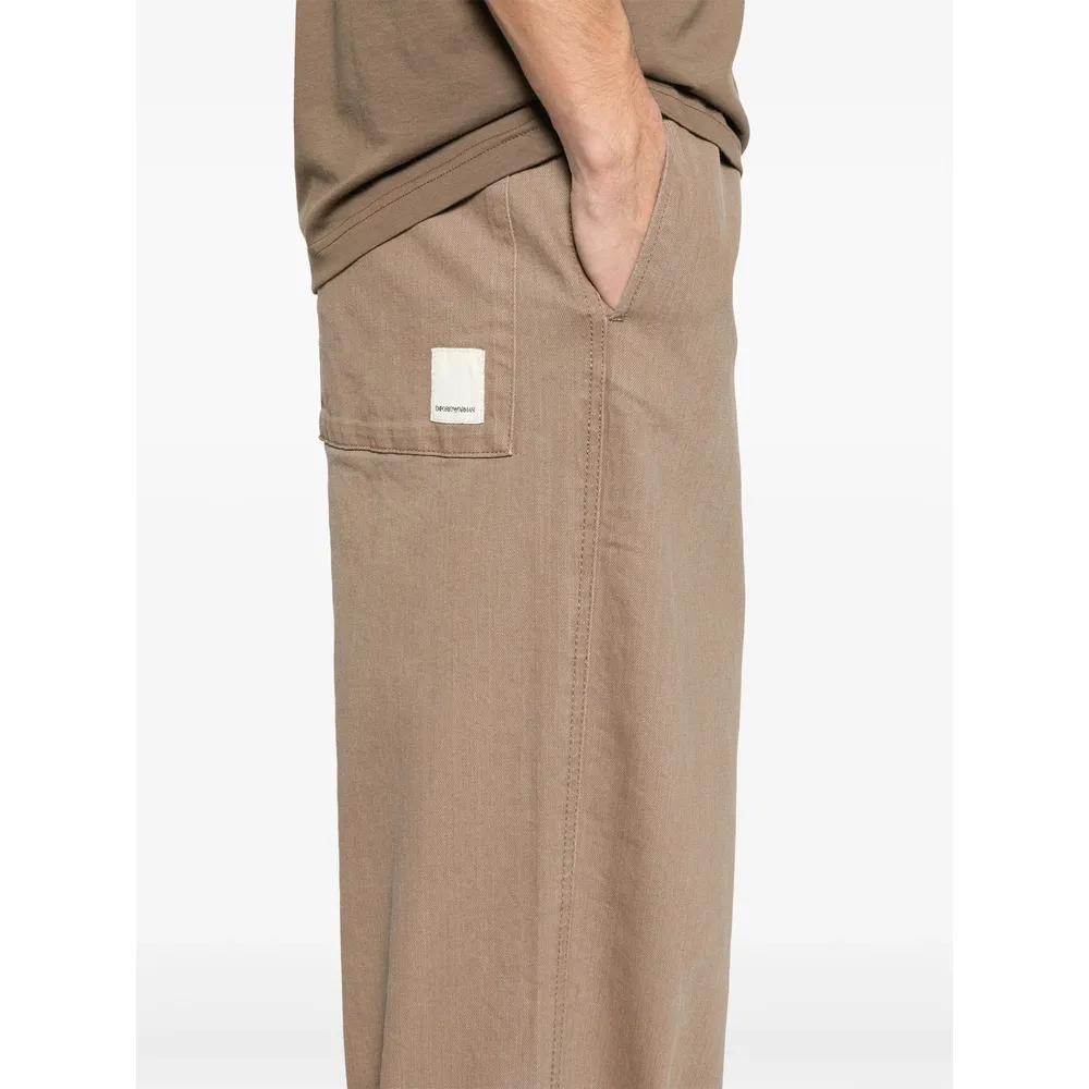 Logo Patch Straight Leg Pants