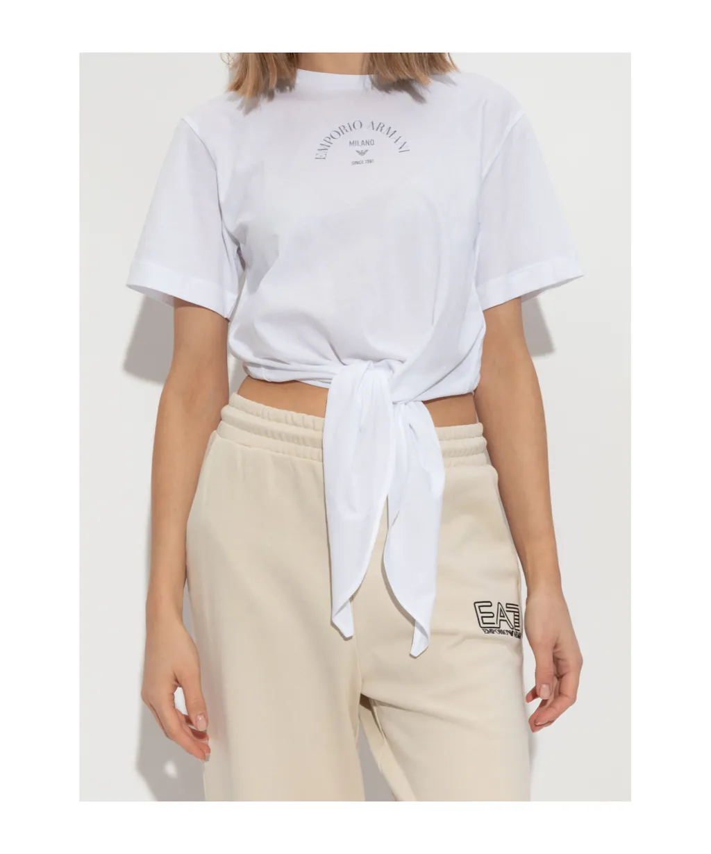 T-Shirt With Decorative Front Tie