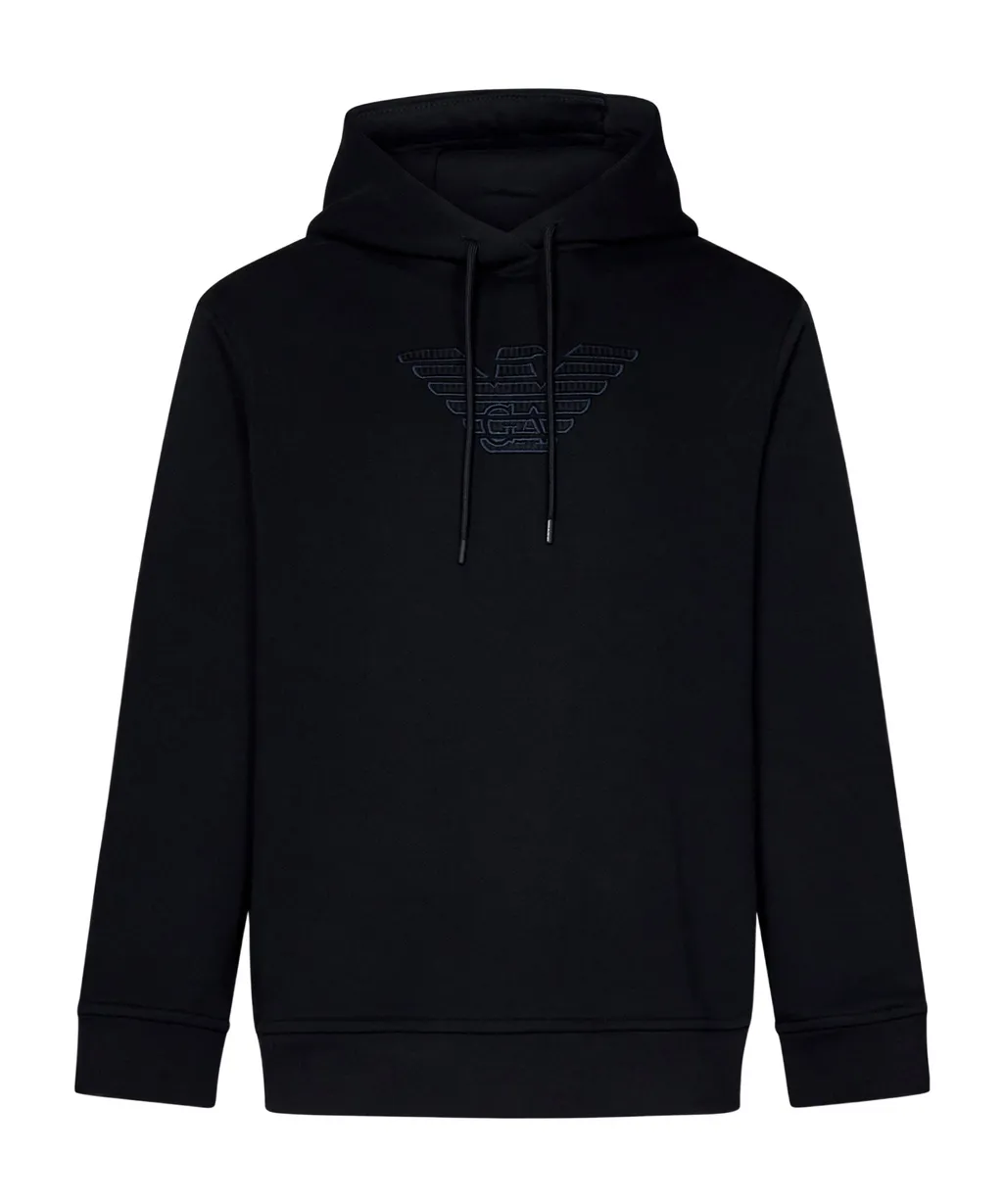 Logo Embroidered Drawstring Hoodie