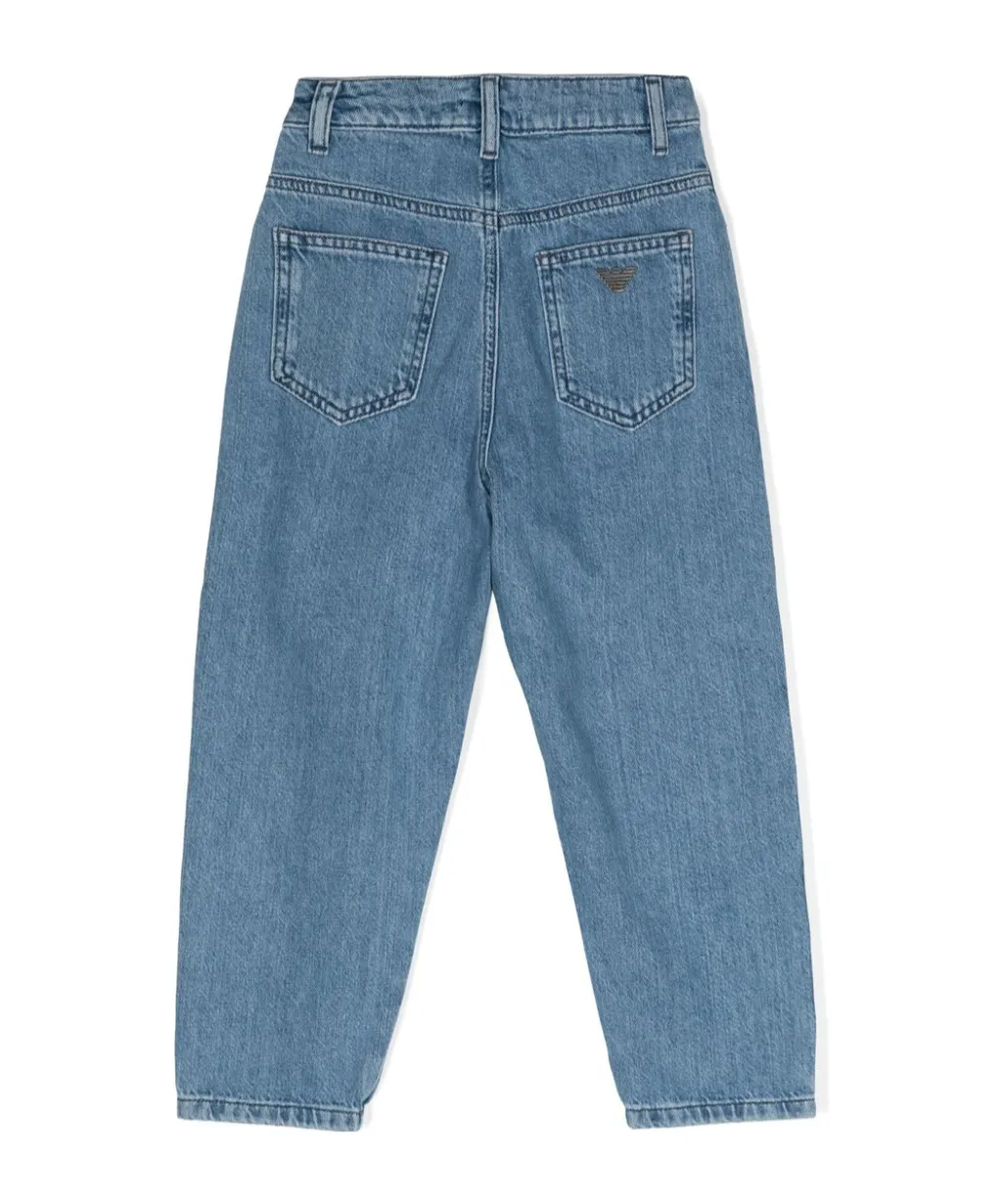 Logo Plaque Tapered Leg Jeans