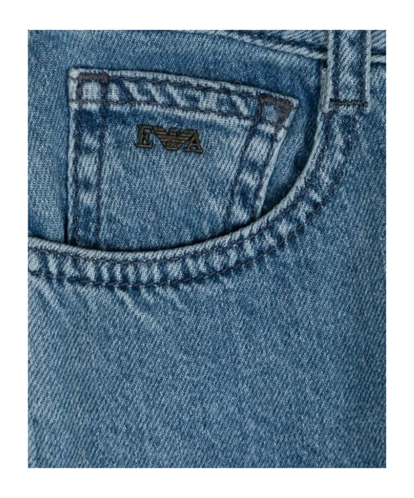 Logo Plaque Tapered Leg Jeans