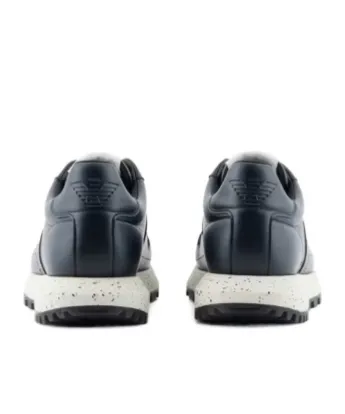 Logo-Plaque Leather Sneakers