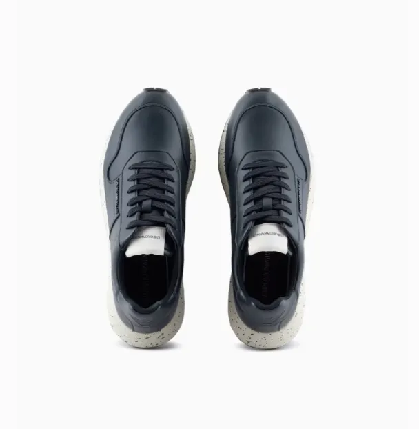 Logo-Plaque Leather Sneakers