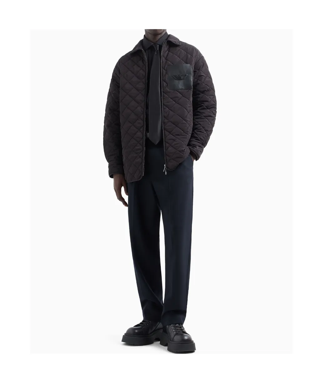 Diamond Quilted Nylon Jacket