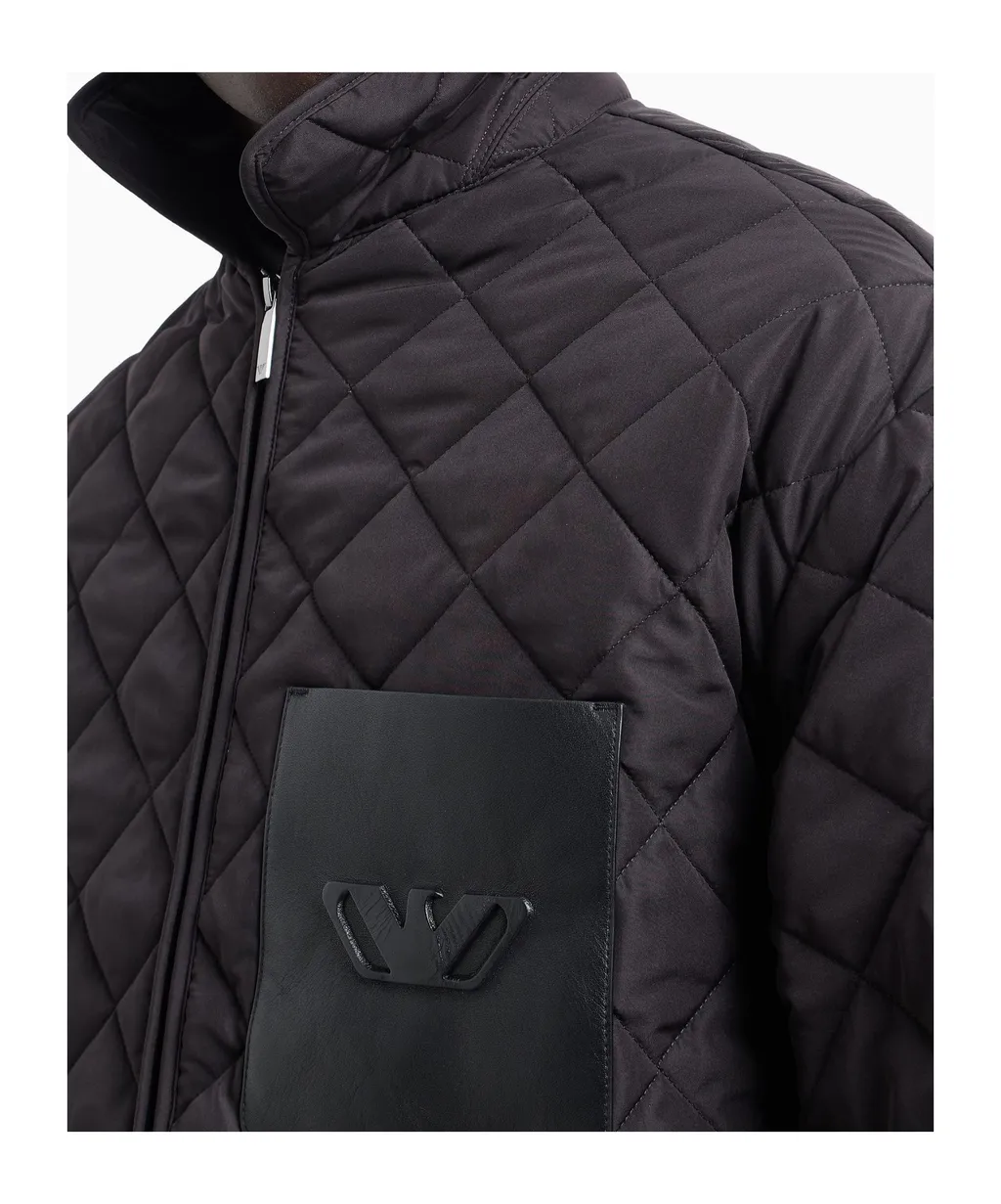 Diamond Quilted Nylon Jacket