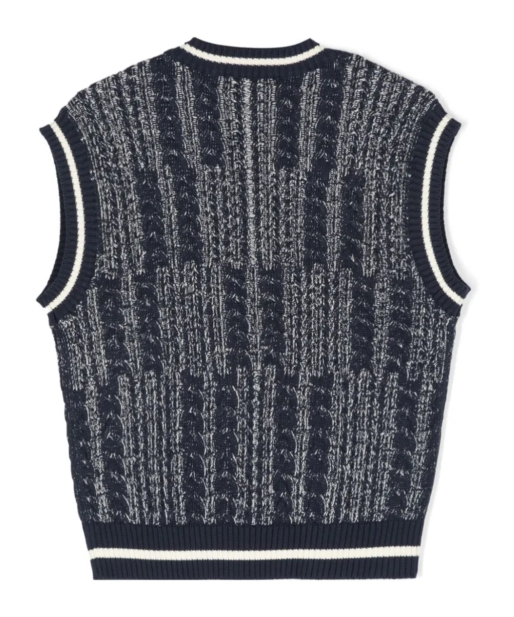 V-Neck Cable Knitted Vest