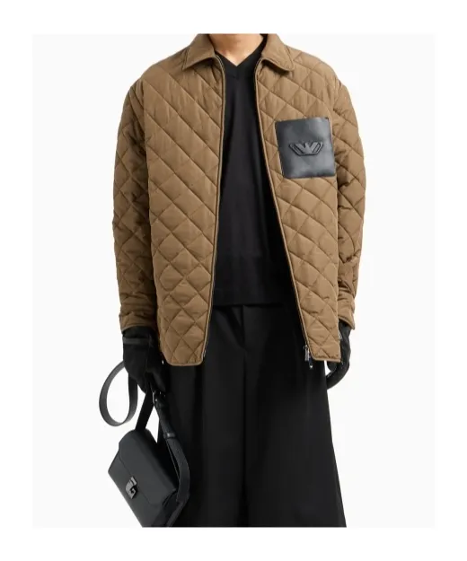 Logo-Embossed Quilted Jacket