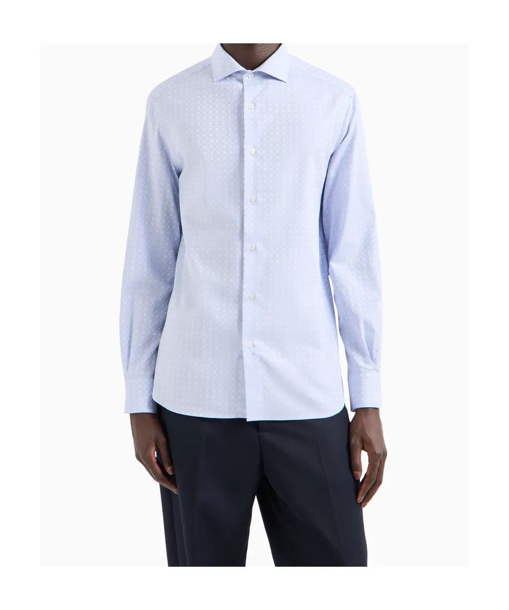 Patterned Jacquard Cotton Shirt