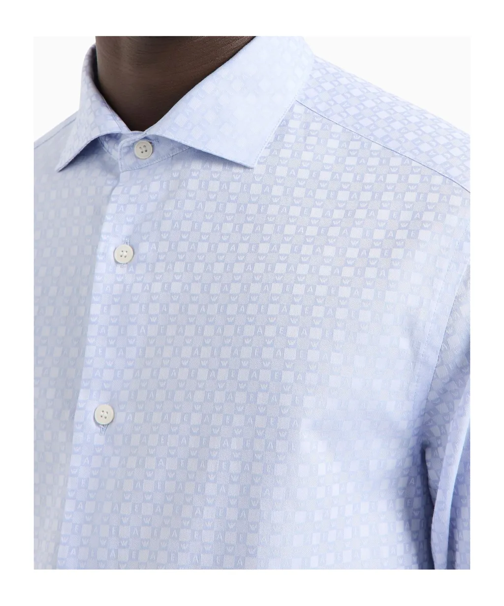 Patterned Jacquard Cotton Shirt