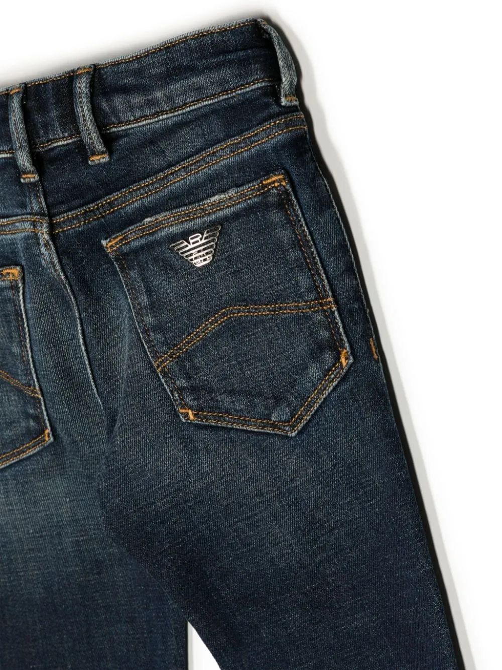 Logo Plaque Distressed Jeans