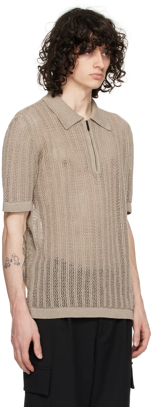 Short-Sleeved Knitted Polo Shirt