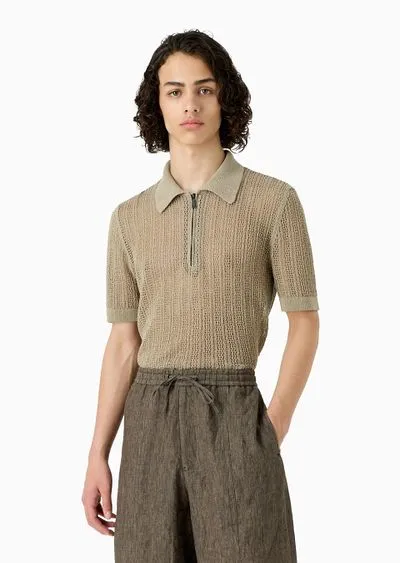 Short-Sleeved Knitted Polo Shirt