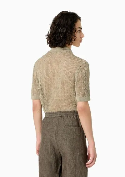 Short-Sleeved Knitted Polo Shirt