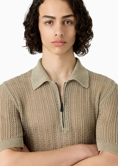 Short-Sleeved Knitted Polo Shirt