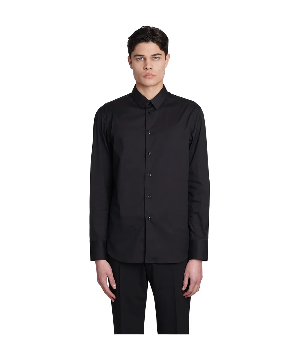 Plain Long-Sleeved Buttoned Shirt
