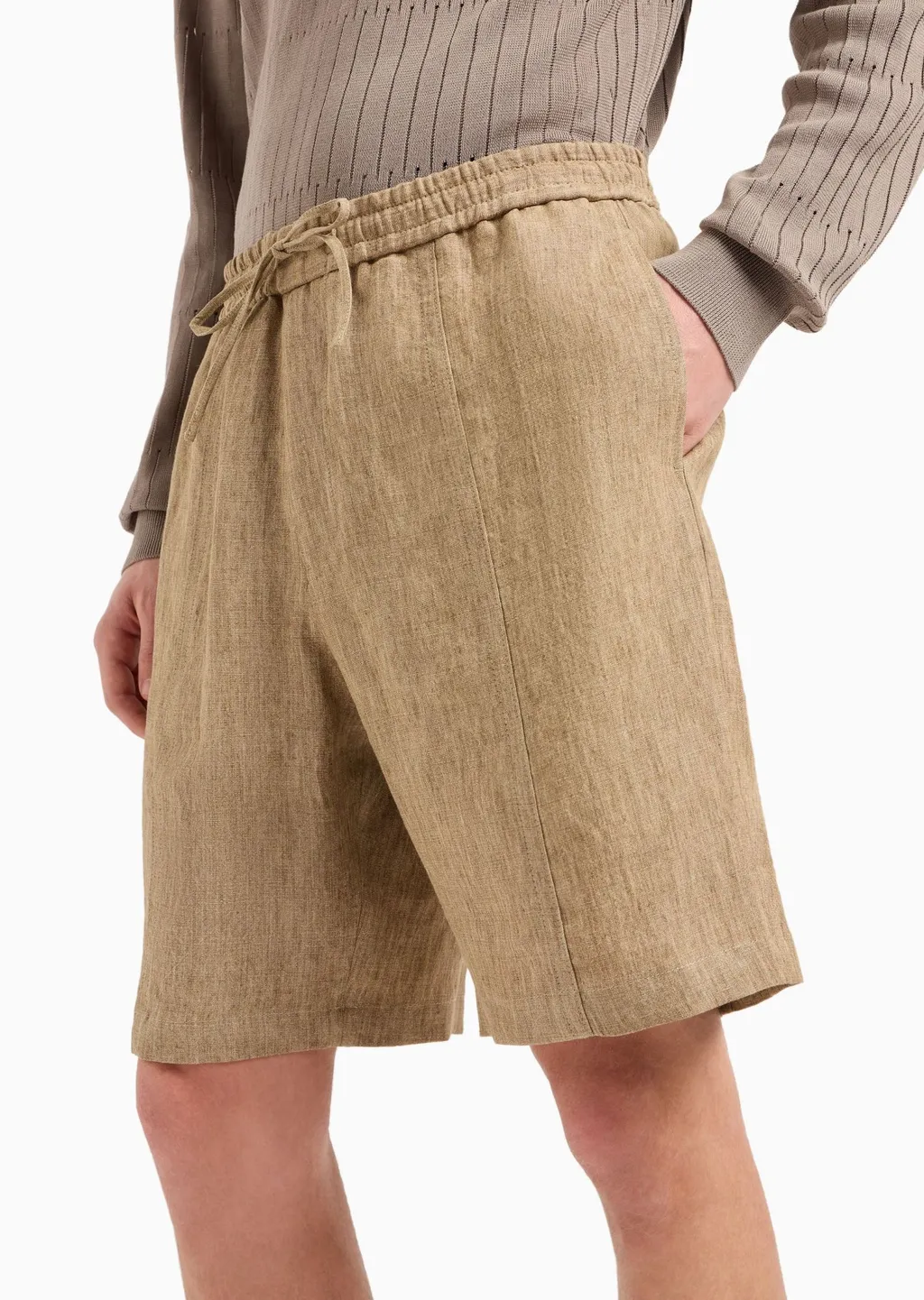 Drawstring-Waist Linen Shorts