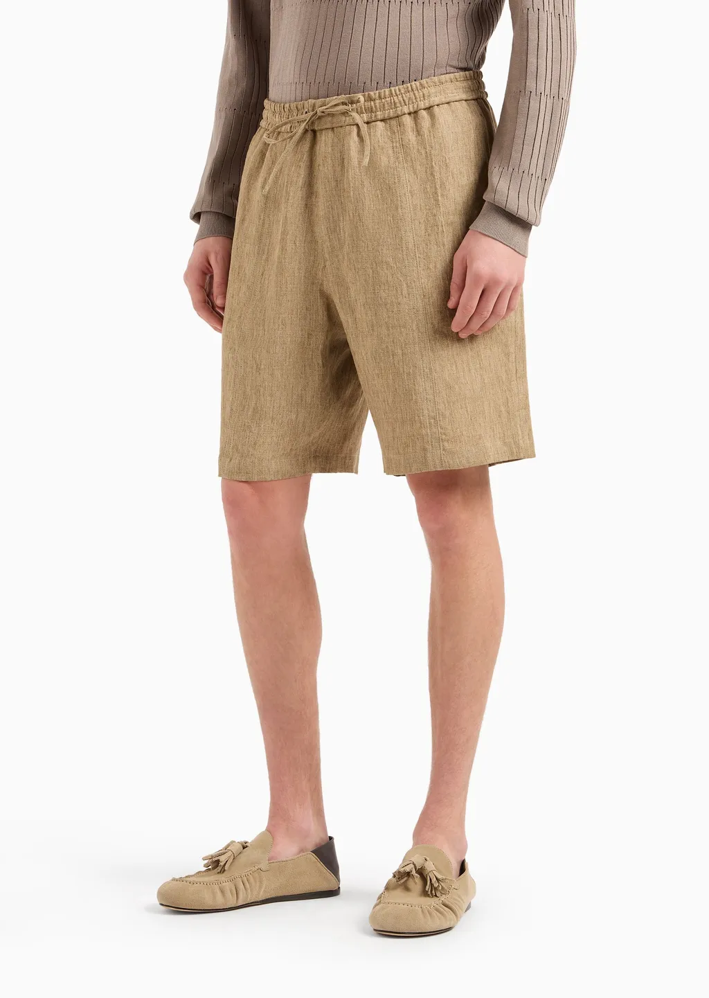 Drawstring-Waist Linen Shorts